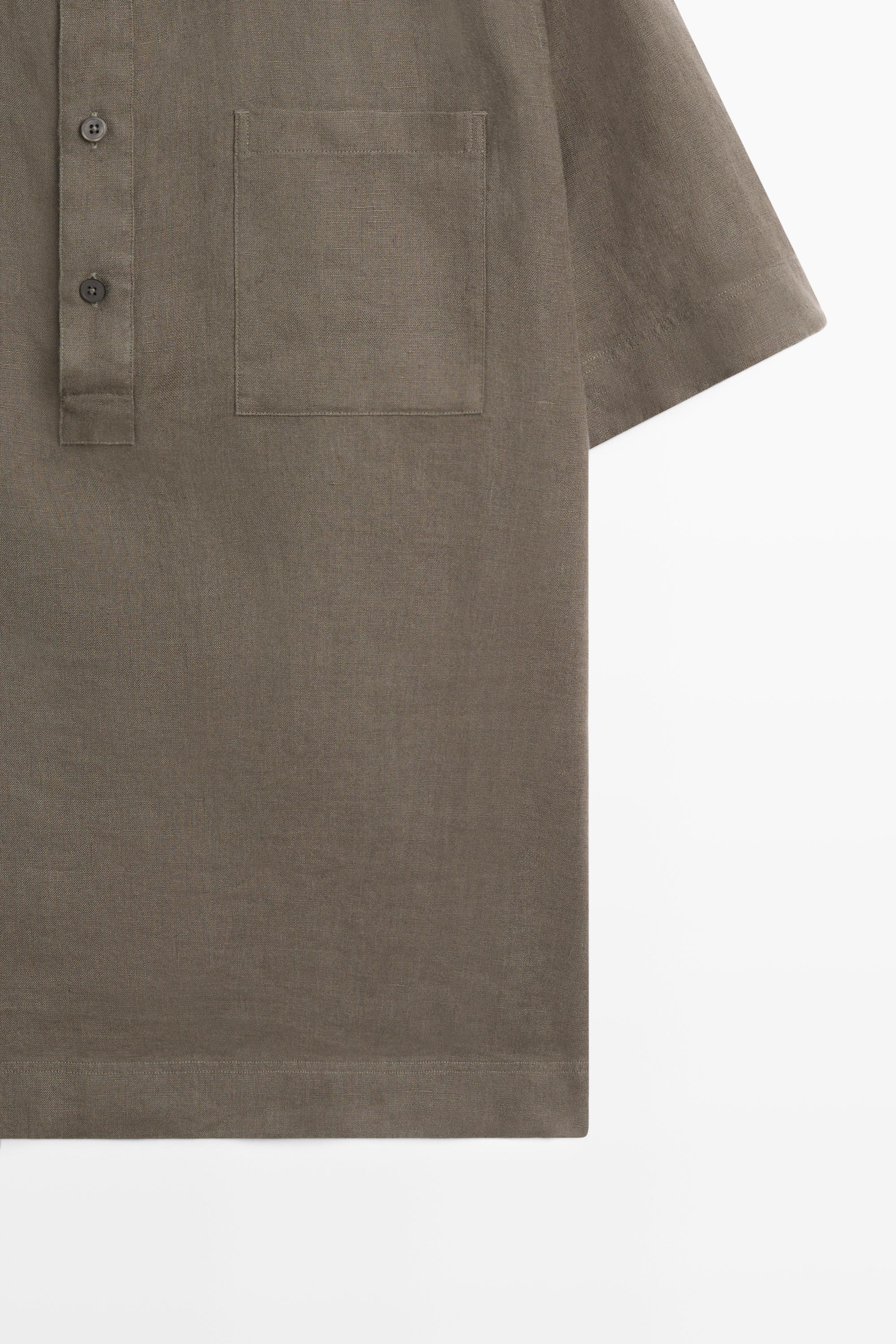 Chemise polo manches courtes 100 % lin